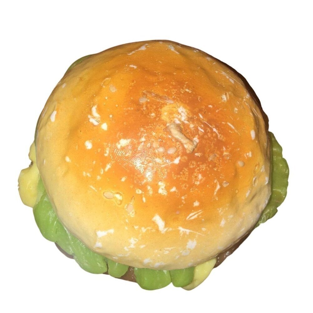 Realistic Cheeseburger Candle With Lettuce & Cheese Accent